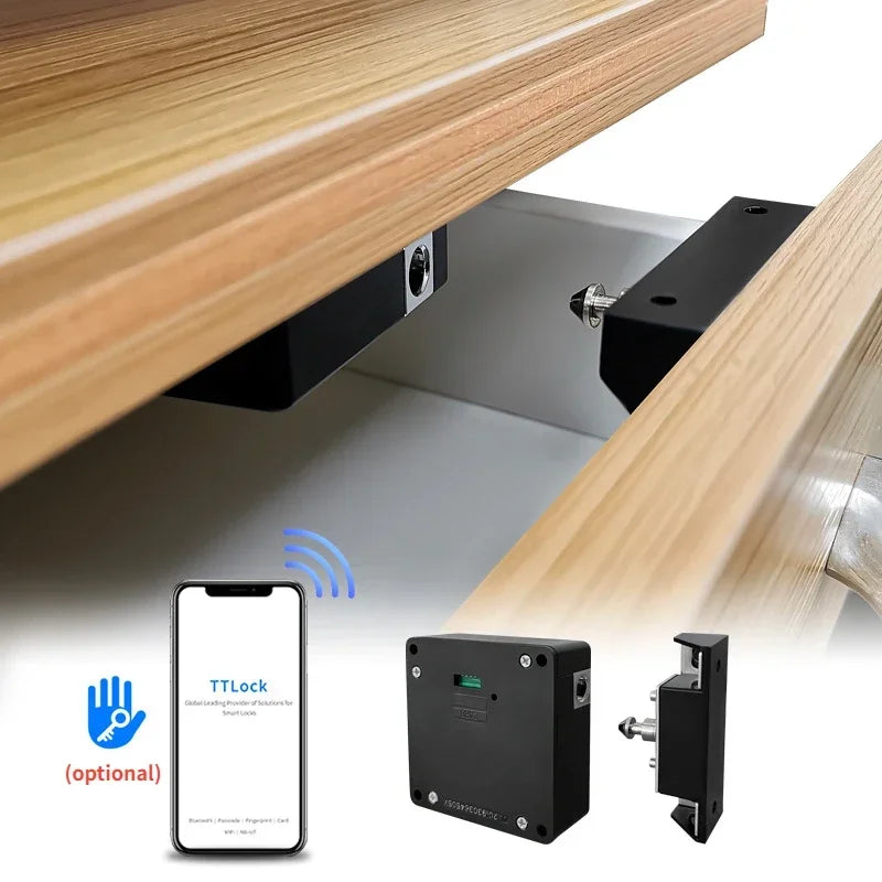 Invisible Drawer Door Lock Smart Electronic Lock IC Card Ttlock App NFC Unlock Keyless Cabinet Locker Furniture Wooden Door Lock