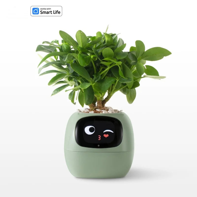 Indoor Creative Interaction Tamagotchi Cute Pet Small Smart Flower Pot APP Control Flowerpot Let Your Plants Express Emotions