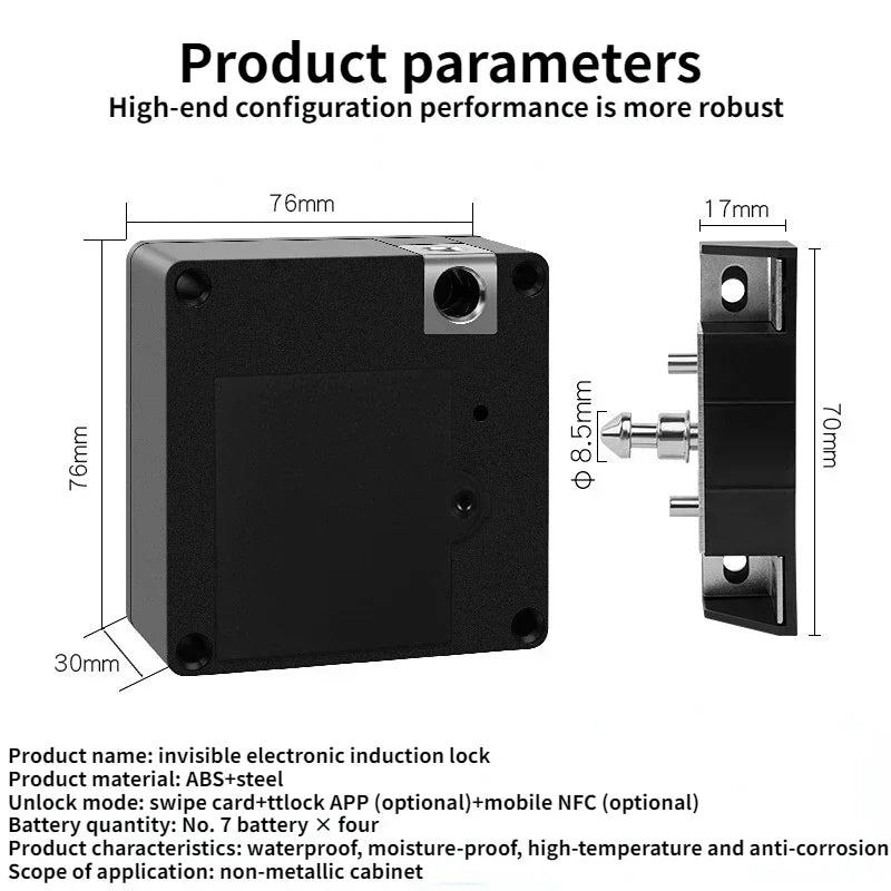 Invisible Drawer Door Lock Smart Electronic Lock IC Card Ttlock App NFC Unlock Keyless Cabinet Locker Furniture Wooden Door Lock