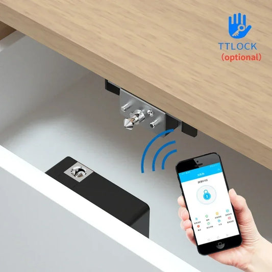 Invisible Drawer Door Lock Smart Electronic Lock IC Card Ttlock App NFC Unlock Keyless Cabinet Locker Furniture Wooden Door Lock